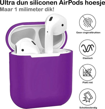 AirPods 2 Hoesje Siliconen Lichtgewicht - Paars