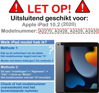 iPad 10.2 2020 Toetsenbord Hoes met Uitneembaar toetsenbord - Zwart