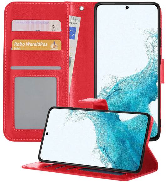 Samsung S22 Ultra Hoesje Book Case Kunstleer - Rood