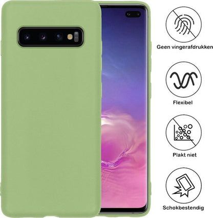 Samsung S10 Hoesje Siliconen Backcover Lichtgewicht - Groen