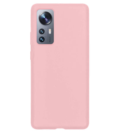 Xiaomi 12 Pro Hoesje Siliconen - Lichtroze