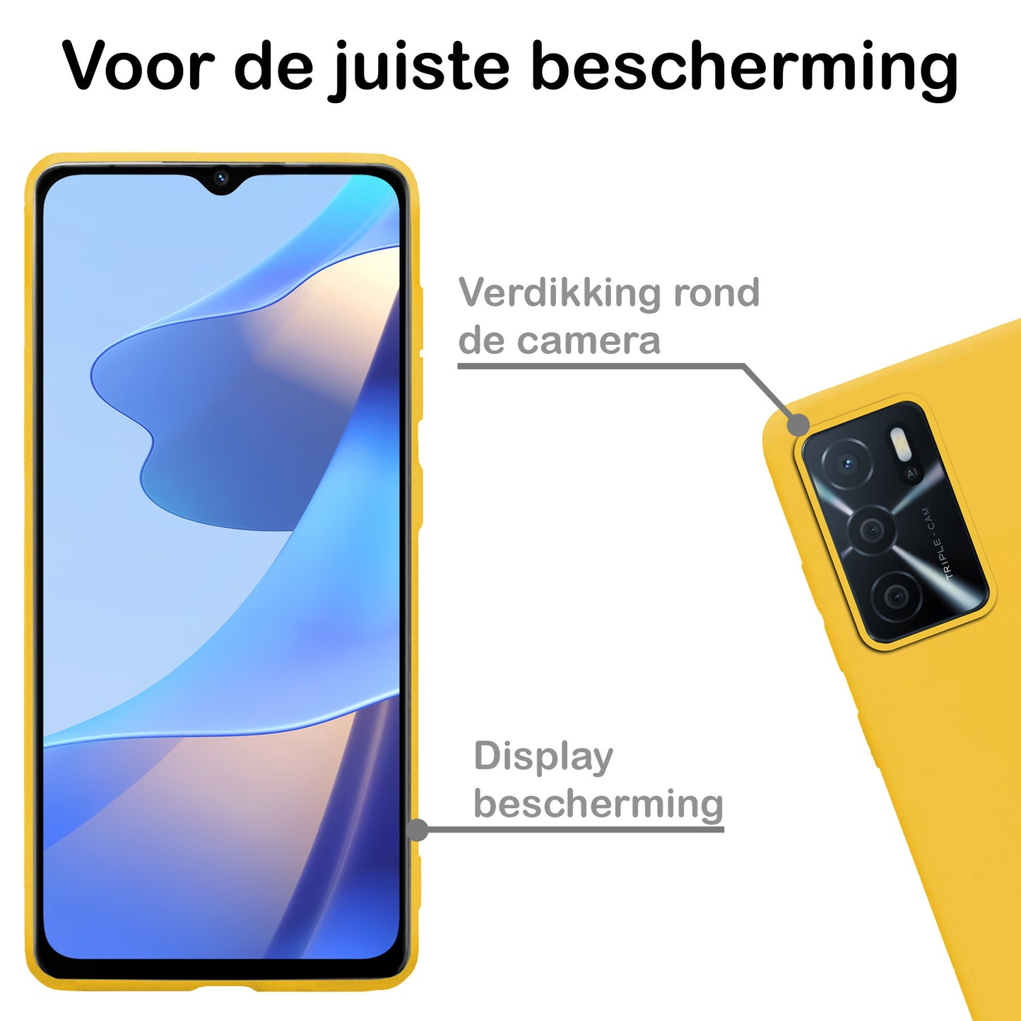 OPPO A16s Hoesje Siliconen - Geel