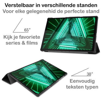 Lenovo Tab M10 FHD Plus 2nd Gen Trifold Bookcase Hoes - Zwart