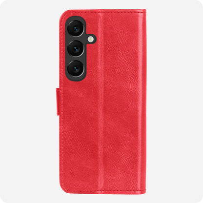 Samsung S25 Plus Hoesje Bookcase Cover met Kaarthouder - Rood