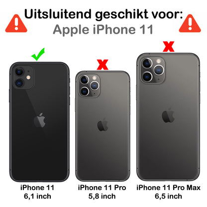 iPhone 11 Hoesje met Ingebouwde Screen Protector - Zilver