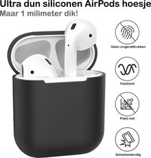 AirPods 1 Hoesje Siliconen Lichtgewicht - Zwart