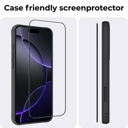 iPhone 16 Pro Screenprotector Full Cover Tempered Glass