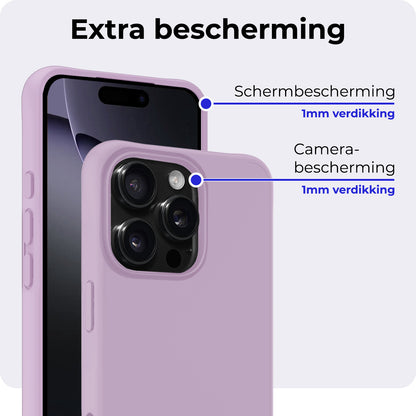 iPhone 16 Pro Hoesje Siliconen Backcover Lichtgewicht - Lila