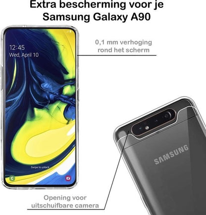 Samsung A90 Hoesje Siliconen Backcover Lichtgewicht - Transparant