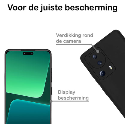 Xiaomi 13 Lite Hoesje Siliconen Backcover Lichtgewicht - Zwart