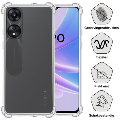 OPPO A78 5G Hoesje Shockproof Backcover Siliconen - Transparant