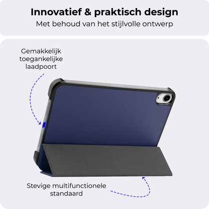 iPad Mini 7 Trifold Bookcase Hoes - Donkerblauw