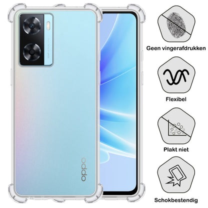 OPPO A57s Hoesje Shockproof Backcover Siliconen - Transparant