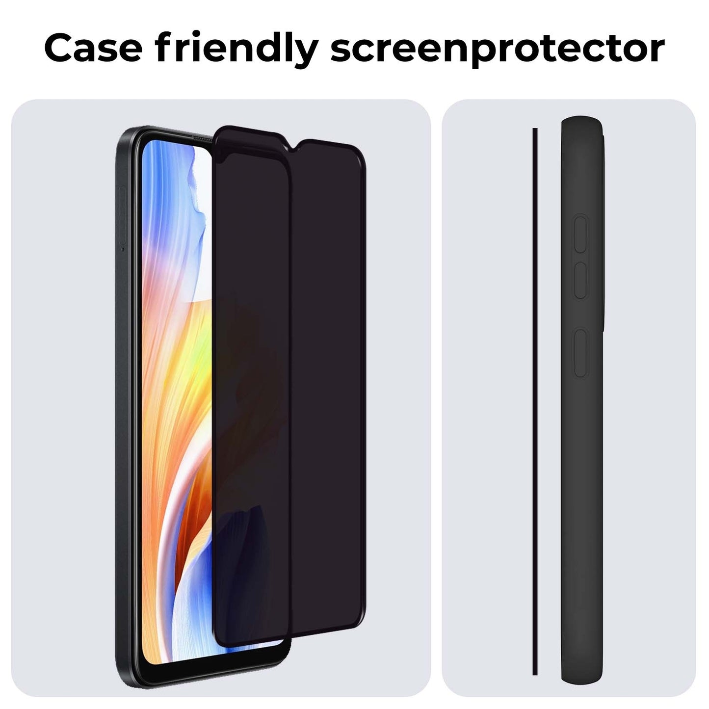 OPPO A18 Screenprotector Privacy Tempered Glass