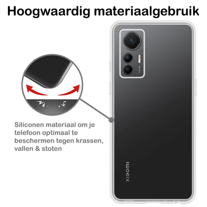 Xiaomi 12 Lite Hoesje Siliconen Backcover Lichtgewicht - Transparant