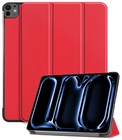 iPad Pro 2024 (11 inch) Trifold Bookcase Hoes - Rood