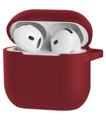 AirPods 4 Hoesje Siliconen Krasbestendig - Donkerrood