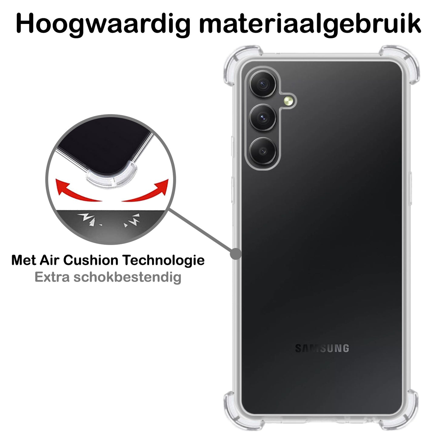 Samsung A34 Hoesje Shock Proof Siliconen - Transparant