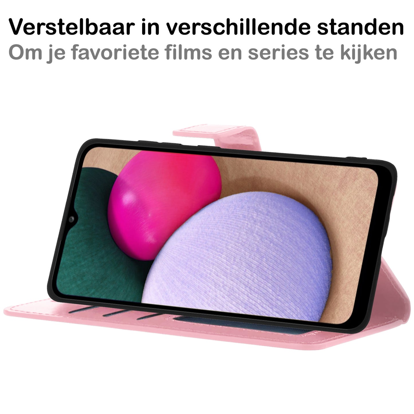 Samsung A03s Hoesje Book Case Kunstleer - Lichtroze