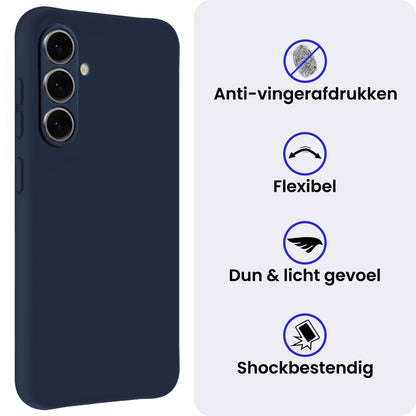 Samsung S26 Plus Hoesje Siliconen Backcover Lichtgewicht - Donkerblauw
