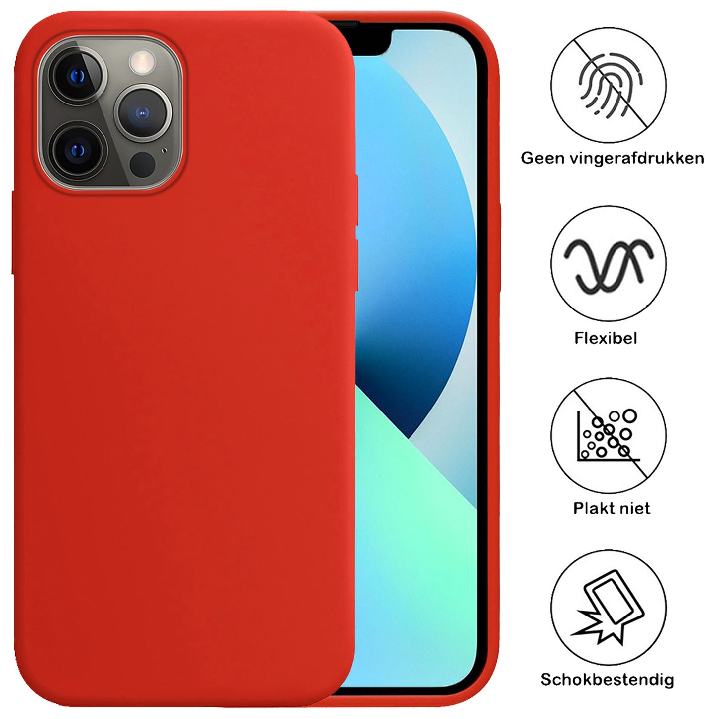 iPhone 13 Pro Max Hoesje Siliconen - Rood