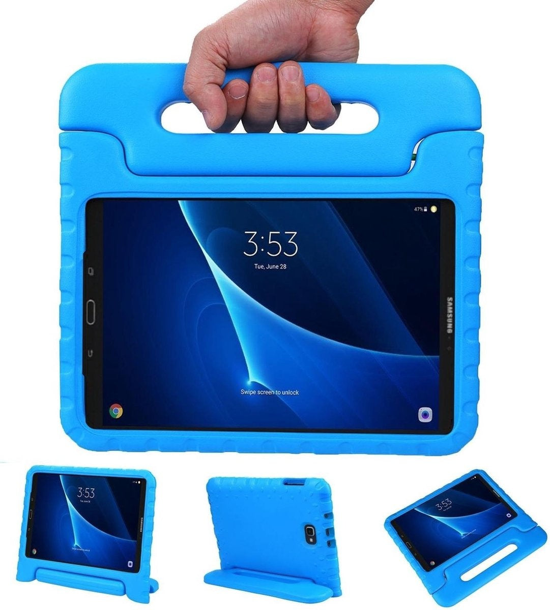 Samsung Galaxy Tab A 10.5 2018 Hoesje Kids Cover Bumper - Blauw