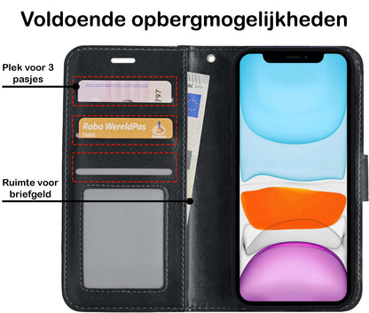 iPhone Xs Hoesje Bookcase Cover Uitneembaar - Zwart
