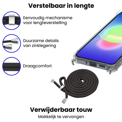 Samsung A27 Hoesje met Koord Backcover Shockproof - Transparant