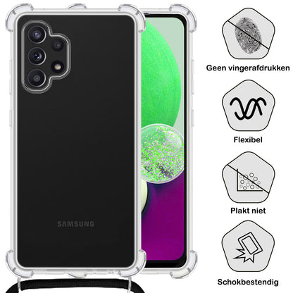 Samsung A32 5G Hoesje met Koord Backcover Shockproof - Transparant