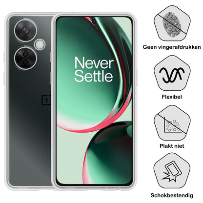 OnePlus Nord CE 3 Lite Hoesje Siliconen Backcover Lichtgewicht - Transparant