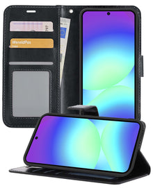 Samsung A56 Hoesje Bookcase Cover met Kaarthouder - Zwart