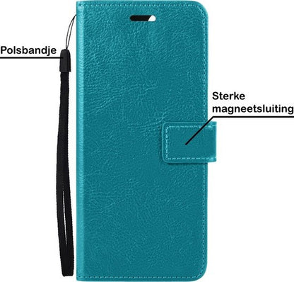 Samsung A22 4G Hoesje Bookcase Cover met Kaarthouder - Turquoise