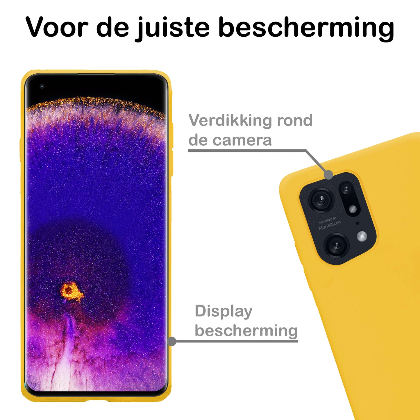 OPPO Find X5 Pro Hoesje Siliconen - Geel