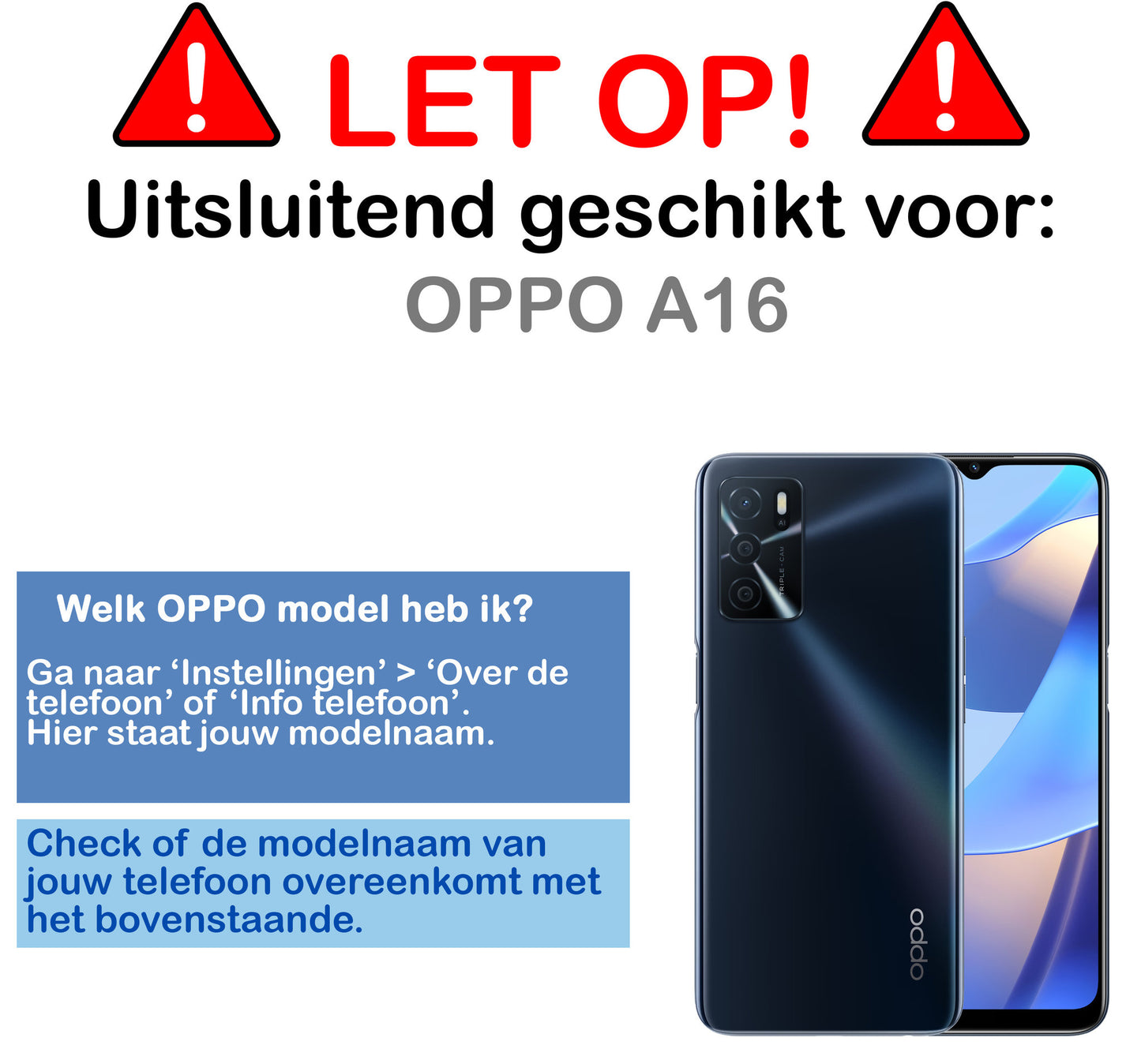 OPPO A16 Hoesje Book Case Kunstleer - Turquoise