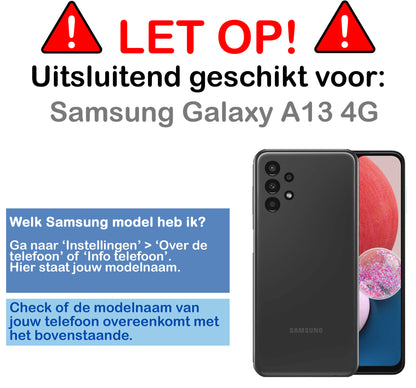 Samsung A13 4G Hoesje Book Case Kunstleer - Zwart