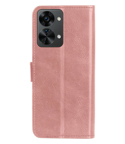OnePlus Nord 2T Hoesje Bookcase Cover met Kaarthouder - Rosé goud