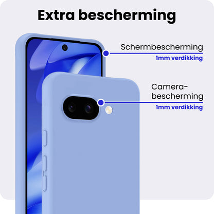 Google Pixel 9a Hoesje Siliconen Backcover Lichtgewicht - Lichtblauw