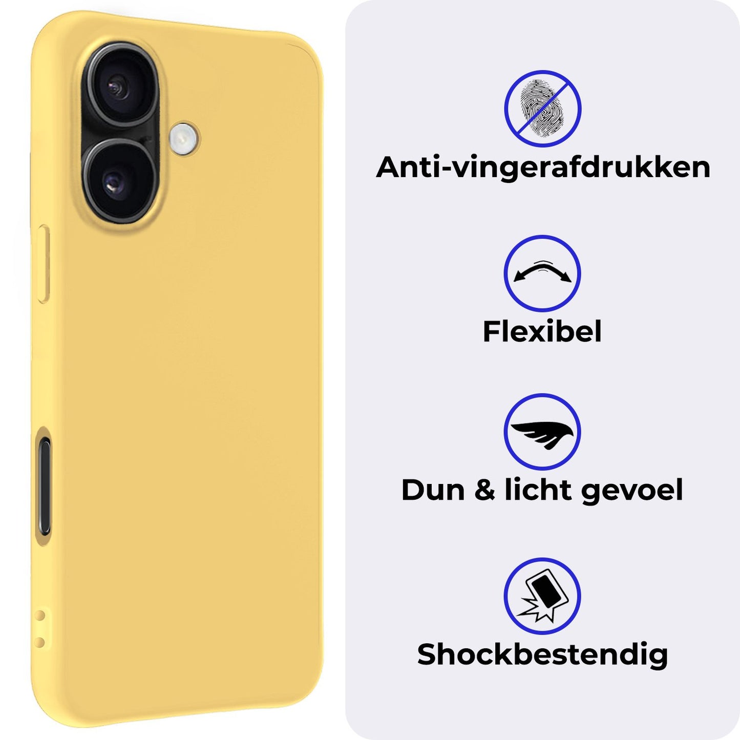 iPhone 16 Plus Hoesje Siliconen - Geel