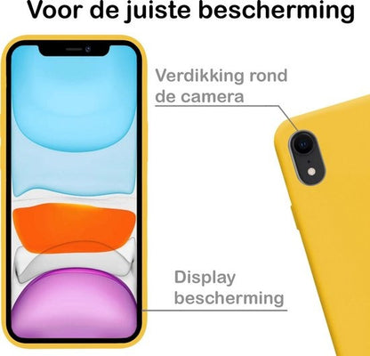 iPhone XR Hoesje Siliconen Backcover Lichtgewicht - Geel