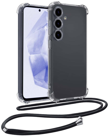 Samsung A35 Hoesje met Koord Backcover Shockproof - Transparant