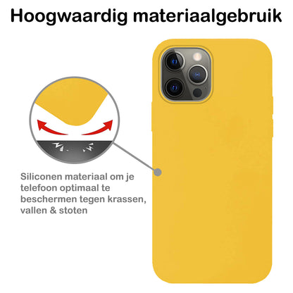 iPhone 14 Pro Hoesje Siliconen - Geel