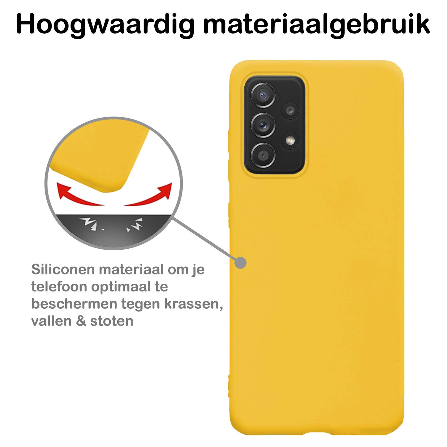 Samsung A33 Hoesje Siliconen - Geel