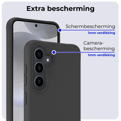 Samsung S24 Hoesje Siliconen Backcover Lichtgewicht - Zwart