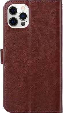 iPhone 12 Pro Hoesje Bookcase Cover met Kaarthouder - Bruin