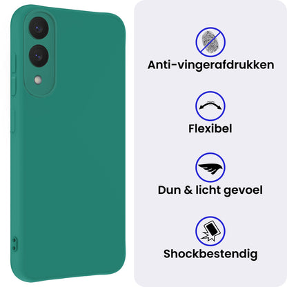 Samsung S25 Edge Hoesje Siliconen Backcover Lichtgewicht - Donkergroen
