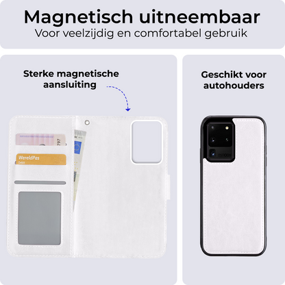 Samsung S20 Ultra Hoesje Bookcase Cover Uitneembaar - Wit