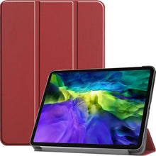iPad Pro 2020 (11 inch) Trifold Bookcase Hoes - Donkerrood