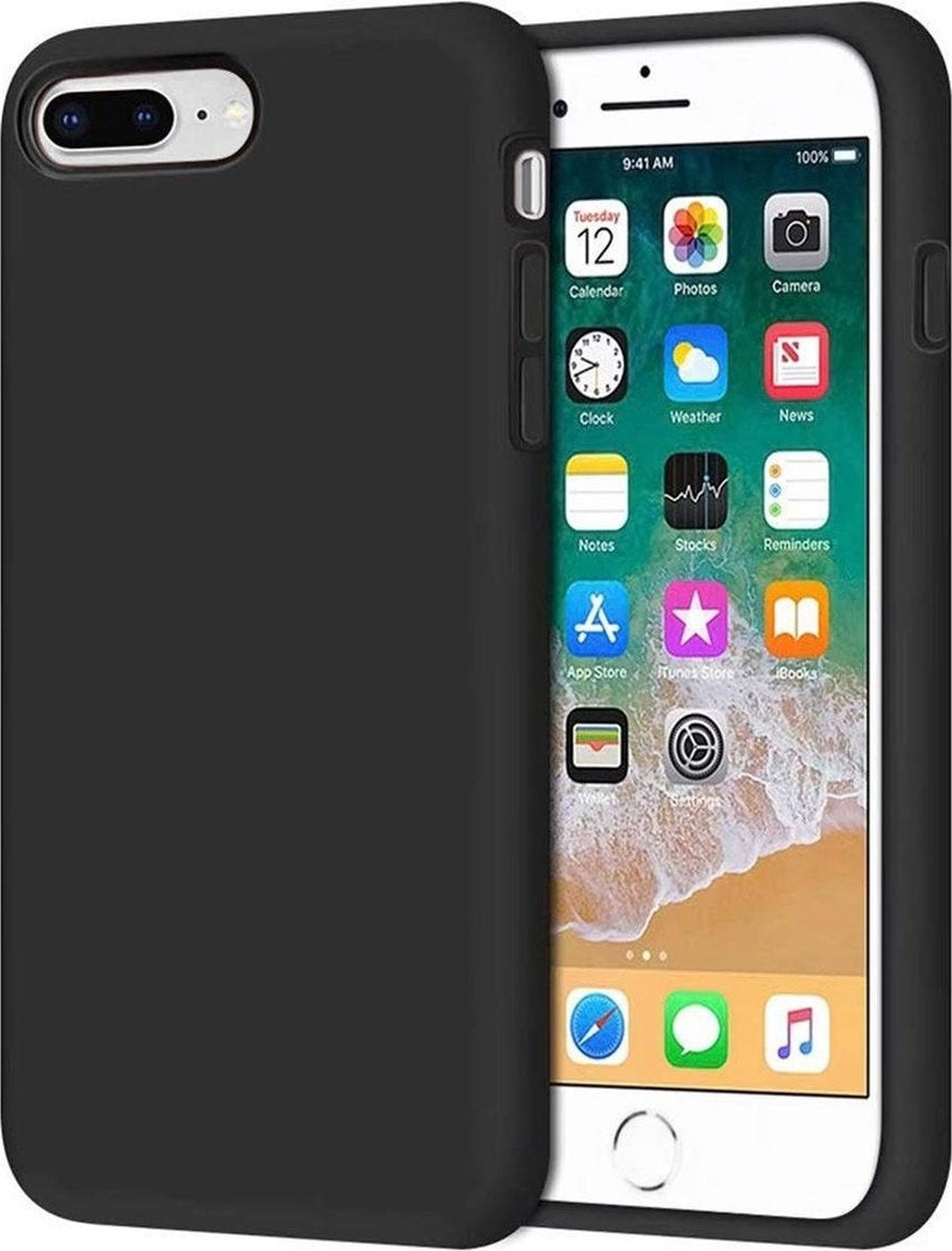 iPhone 7 Plus Hoesje Siliconen - Zwart