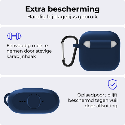 AirPods 4 Hoesje Siliconen Krasbestendig - Navy