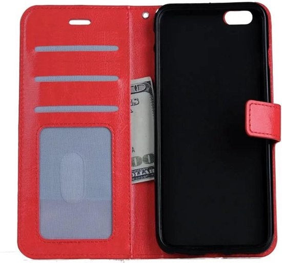 Hoes Geschikt voor iPhone 6 Hoes Bookcase Hoesje - Rood